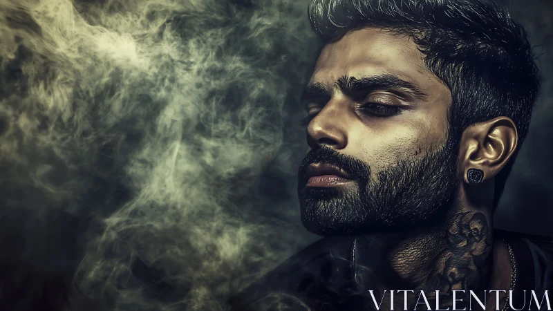 Brooding portrait captures a quiet moment in swirling smoke