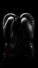 Professional Boxing Gloves Study: Dramatic Chiaroscuro Contrast.