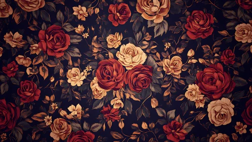 Velvet Rose Garden in Twilight: A Romantic Floral Symphony.