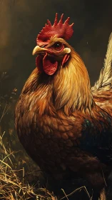 Golden Rooster Proclaims His Majestic Morning Presence