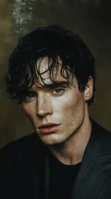 Male subject portrait with wet hair and neutral backdrop.