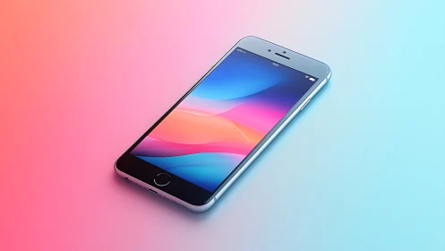 Modern Smartphone Glows with Vibrant Gradient Beauty.