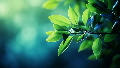 Photorealistic close-up foliage with luminous bokeh field.