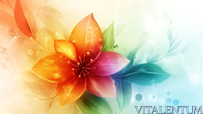 Radiant Gradient Flower with Luminous Petals.