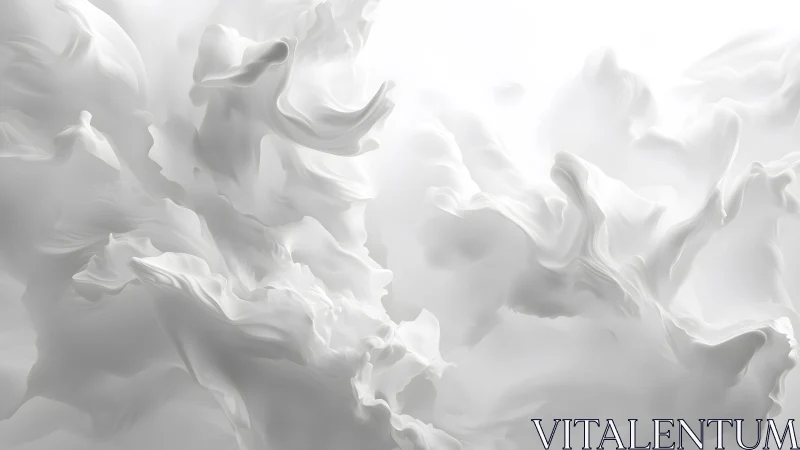 Abstract swirling white clouds in soft minimalist style.