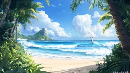 Tropical Paradise Beckons with Surfboard Dreams