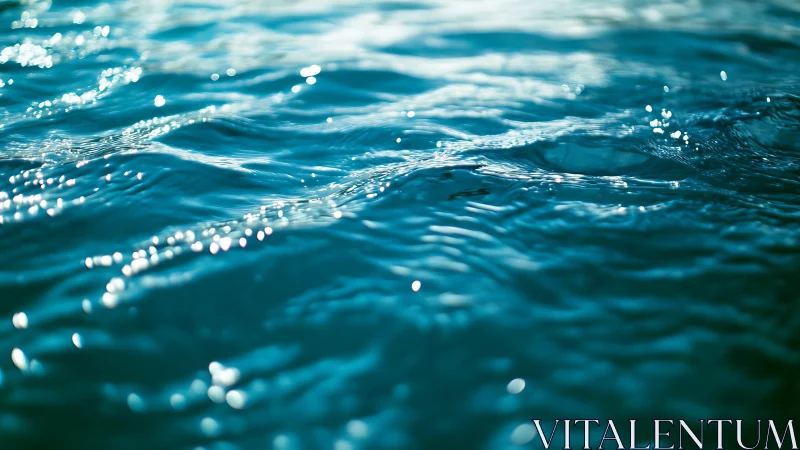 Sunlit teal water ripples capture sparkling surface light.