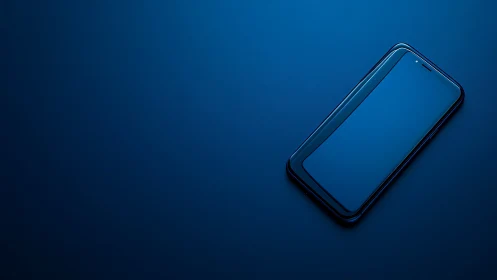 Modern Smartphone Display in Isometric Perspective on Gradient Blue Background