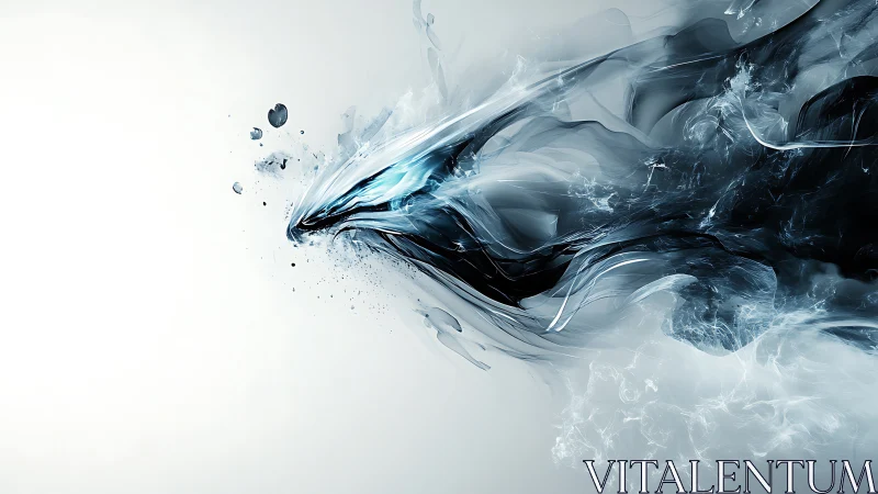 Fluid abstract motion forms dynamic blue and black plume