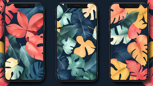 Tropical leaf wallpapers turning phones into mini escapes.