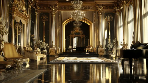 Golden echoes drift through this impossibly opulent throne hall