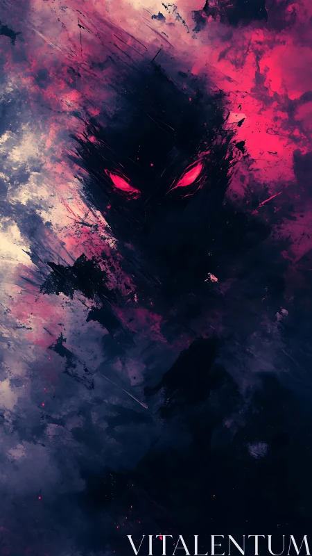 Abstract void entity emerges through high-contrast nebular brushwork