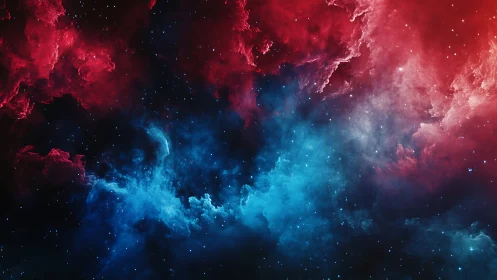 Bipolar nebula field in high-contrast digital painting layout.