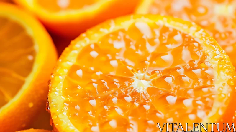Juicy orange slices glisten with fresh, vibrant citrus energy