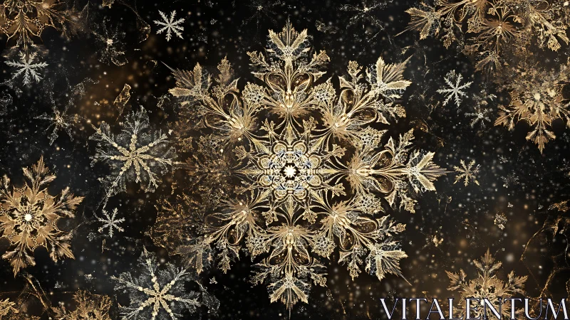Fractal-symmetric golden snowflake lattice on dark field.