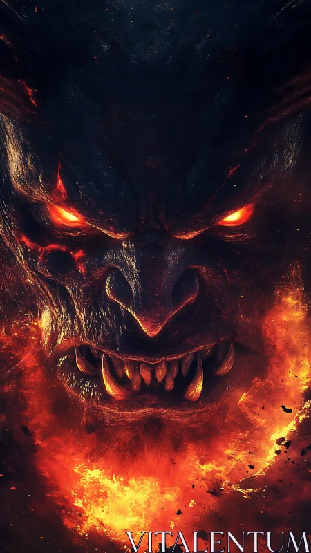 Infernal titan grins through a storm-ring of living fire.