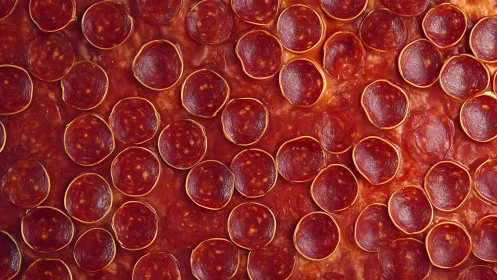 Pepperoni galaxy sprawls across bubbling molten cheese. Period.