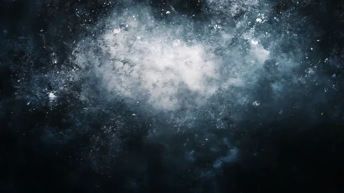 Astrophysical dust nebula rendered as granular cloud field.