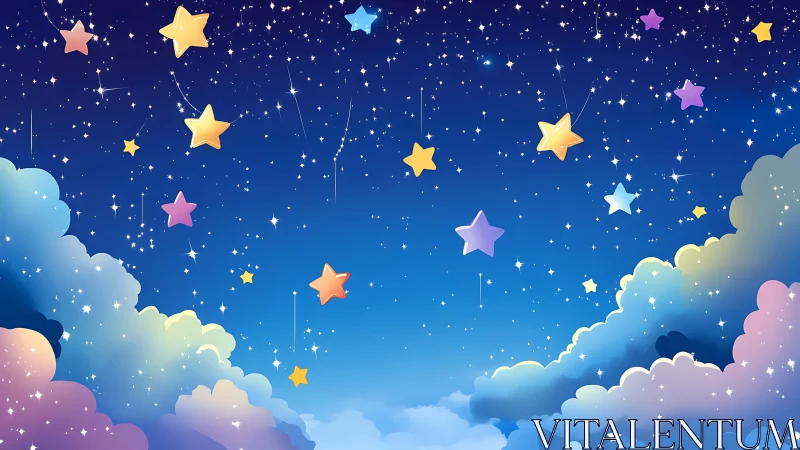 Candy cloud constellations and wandering pastel wish-stars.