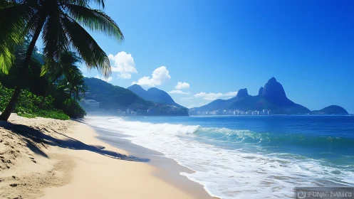 Tropical Beach Paradise with Granite Mountains.