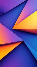 Geometric triangular planes intersect in vivid gradient colors