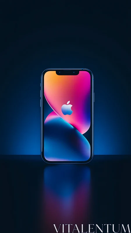 Modern Smartphone with Gradient Display: Digital Product Visualization.