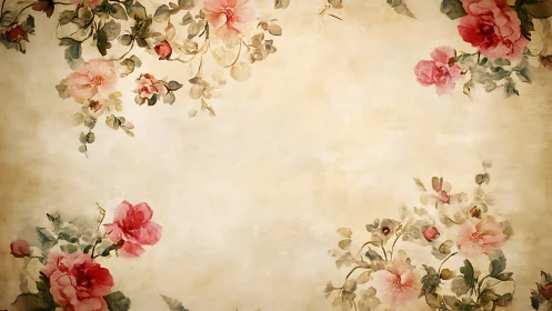 Soft vintage roses framing a gentle space for quiet words.