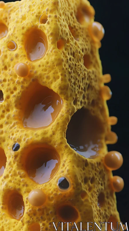 Honeycombed lava sponge dripping glossy amber dreams.