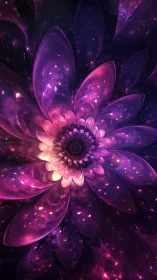 Fractal nebula chrysanthemum rendered as luminous vector bloom.