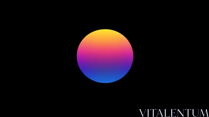 Radial gradient sphere isolates chromatic spectrum on black