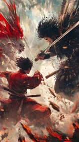 Swords howl as stormbound warriors carve fire from sky