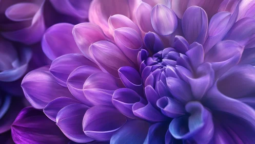 Ethereal Purple Dahlia Bloom Rendered with Luminous Petal Detail