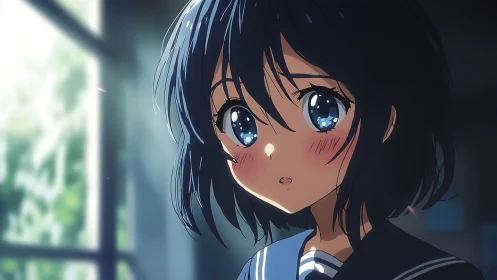 Blushing starlit gaze in a quiet after-school hush.