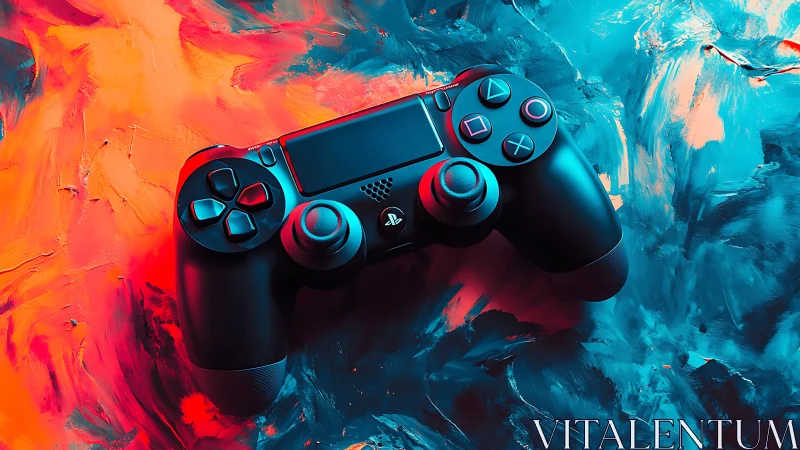 Gaming Controller on Contrasting Abstract Background