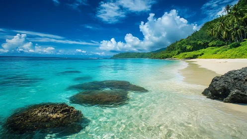 Tropical Paradise Beach with Turquoise Waters.