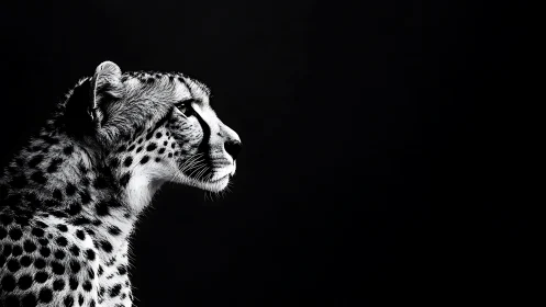 Cheetah stares into velvet dark, every whisker holding lightning