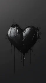 Weeping Heart: Liquid Sorrow Drips from Fractured Love Symbol.