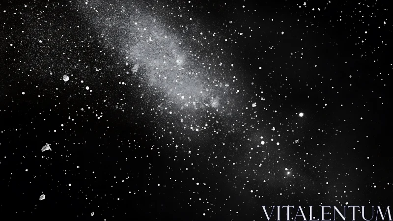 Starfield with dense galactic band on black background.