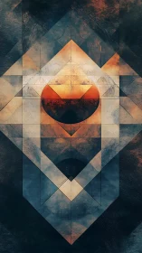 Geometric abstraction with layered diamonds and solar core.