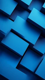 Overlapping blue rectangular blocks form stepped 3D planes