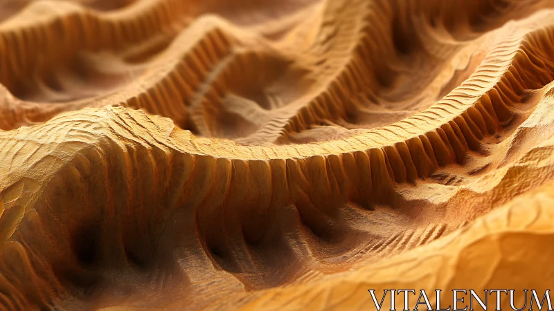 Golden carved dunes flowing like a sunlit wooden desert.