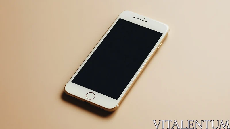 Apple iPhone 5S White Device on Neutral Tan Background.