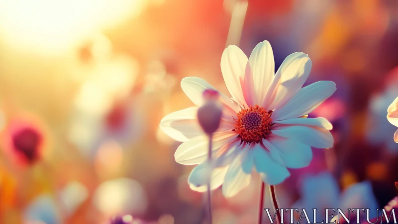 Luminous Daisy Petals Dance Through Prismatic Light