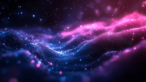 Particle-based neon wavefield renders luminous volumetric gradients