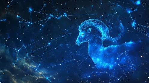 Stellar Capricorn constellation rendered in luminous digital art.