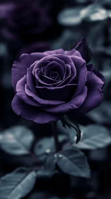 Midnight Bloom: Velvet Petals Whisper in Ethereal Shadow.