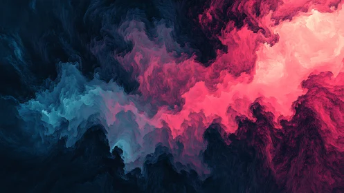 Vibrant nebula clouds collide in a glowing abstract cosmos