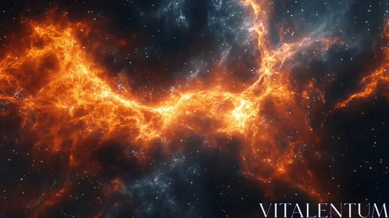 Stellar plasma filaments ignite bright turbulent nebula