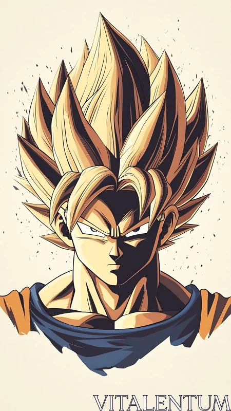 Golden-haired warrior locked in steady anime determination.