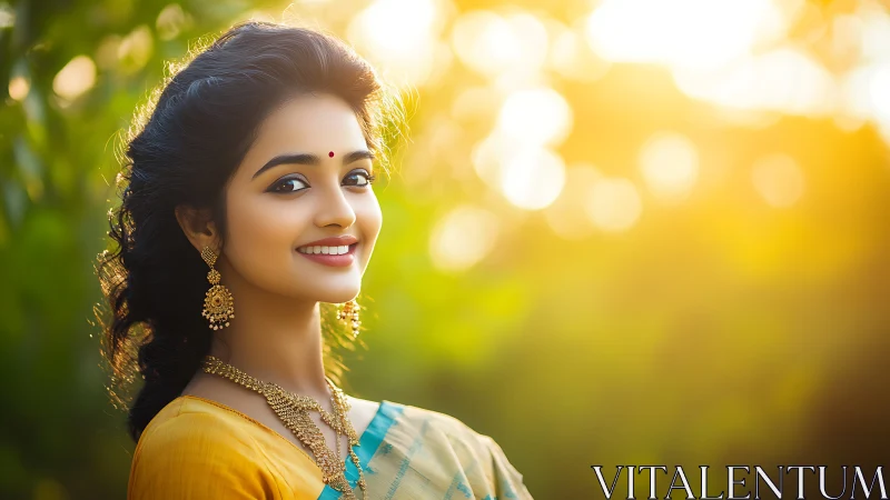 Backlit portrait with shallow depth and warm bokeh field.